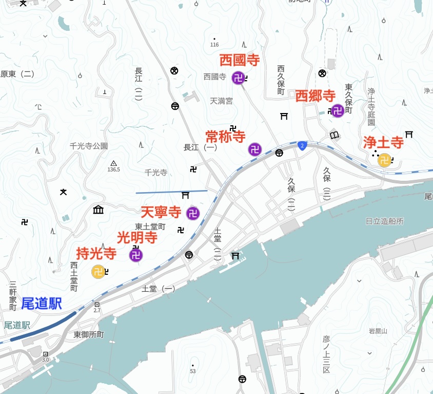 尾道文化財分布図 尾道文化財分布図